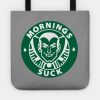 Mornings Suck Starbucks Parody Vampire Tote Official Vampire Diaries Merch
