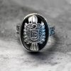 925 Sterling Silver The Vampire Diaries Cosplay Damon Salvatore Artificial Gemstone Ring Jewelry For Men Birthday 3 - Vampire Diaries Store