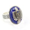 925 Sterling Silver The Vampire Diaries Rings Damon Salvatore Ring Lapis Lazuli Natural Stone Jewelry For - Vampire Diaries Store