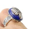 925 Sterling Silver The Vampire Diaries Rings Damon Salvatore Ring Lapis Lazuli Natural Stone Jewelry For 3 - Vampire Diaries Store