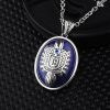 925 Sterling Silver Vampire Diaries Cosplay Jewelry Damon Salvatore Lapis Lazuli Pendant Necklace Custom Letters Men - Vampire Diaries Store