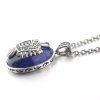 925 Sterling Silver Vampire Diaries Cosplay Jewelry Damon Salvatore Lapis Lazuli Pendant Necklace Custom Letters Men 4 - Vampire Diaries Store