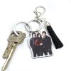 Classic Movie The Vampire Diaries Leather Tassel Acrylic Keychains Holder Elena Stefan Double Sided Key Chains 1 - Vampire Diaries Store