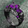 Gothic Rings Black Vampire Accessories Halloween Skull Ring Punk Crystal Ring for Women 2 - Vampire Diaries Store