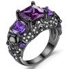 Gothic Rings Black Vampire Accessories Halloween Skull Ring Punk Crystal Ring for Women 3 - Vampire Diaries Store