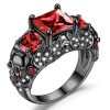 Gothic Rings Black Vampire Accessories Halloween Skull Ring Punk Crystal Ring for Women 4 - Vampire Diaries Store