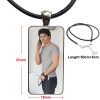 Ian Somerhalder Of Vampire Diaries Glass Pendant Necklace Handmade Half Pendant Rectangle Necklace For Women Choker 1 - Vampire Diaries Store