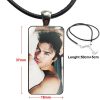 Ian Somerhalder Of Vampire Diaries Glass Pendant Necklace Handmade Half Pendant Rectangle Necklace For Women Choker 2 - Vampire Diaries Store