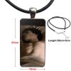 Ian Somerhalder Of Vampire Diaries Glass Pendant Necklace Handmade Half Pendant Rectangle Necklace For Women Choker 3 - Vampire Diaries Store
