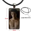 Ian Somerhalder Of Vampire Diaries Glass Pendant Necklace Handmade Half Pendant Rectangle Necklace For Women Choker 4 - Vampire Diaries Store