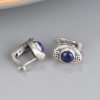 Lapis Lazuli The Vampire Diaries Coin Earring S925 Pure Silver Ear Clip Classic Women Earrings Exquisite 5 - Vampire Diaries Store