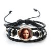 The Vampire Diaries Leather Bracelet TV Series Elena Stefan Characters Glass Dome Bracelets Handmade Jewelry Gifts 1 - Vampire Diaries Store