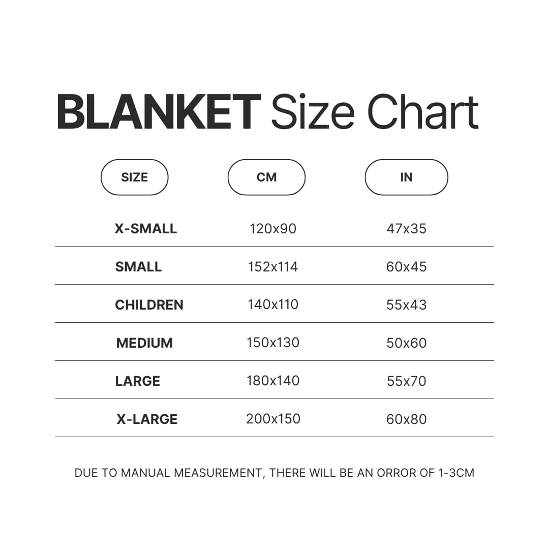 Blanket Size Chart - Vampire Diaries Store