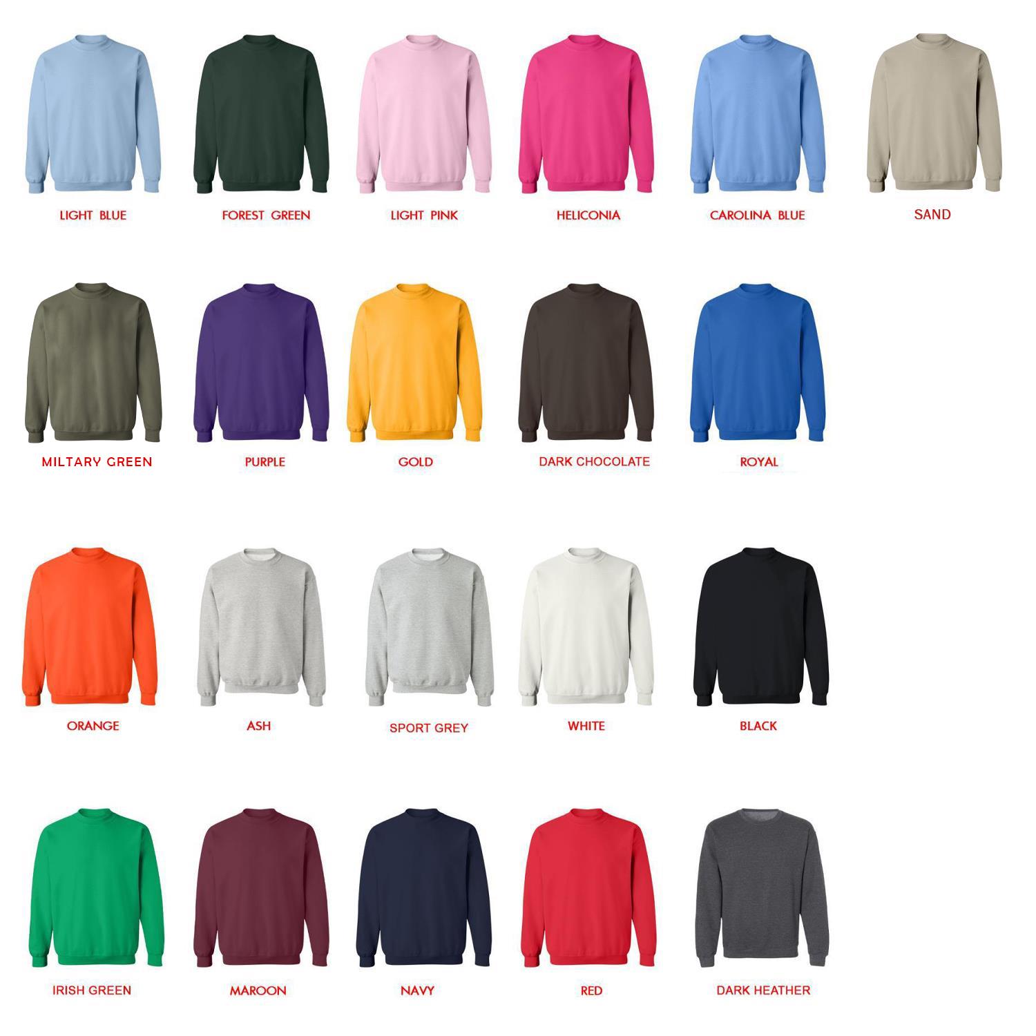 sweatshirt color chart - Vampire Diaries Store